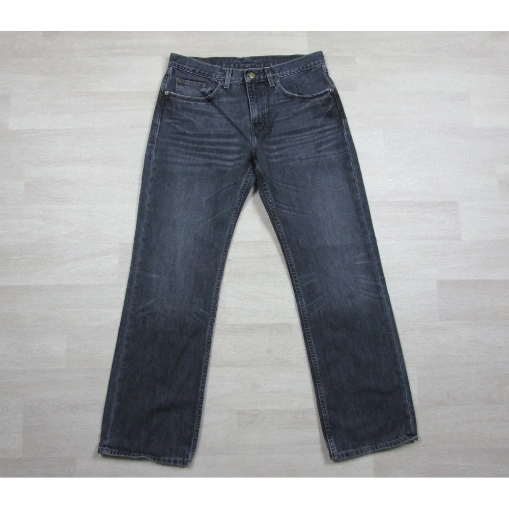 Banana Republic Jeans Men's (31x29.5) Straight Fit Selvedge Denim Charcoal Black